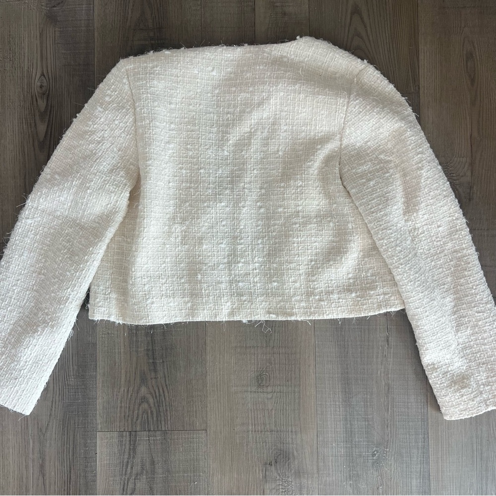 NWT H&M White Collarless Jacket - Picture 7 of 7